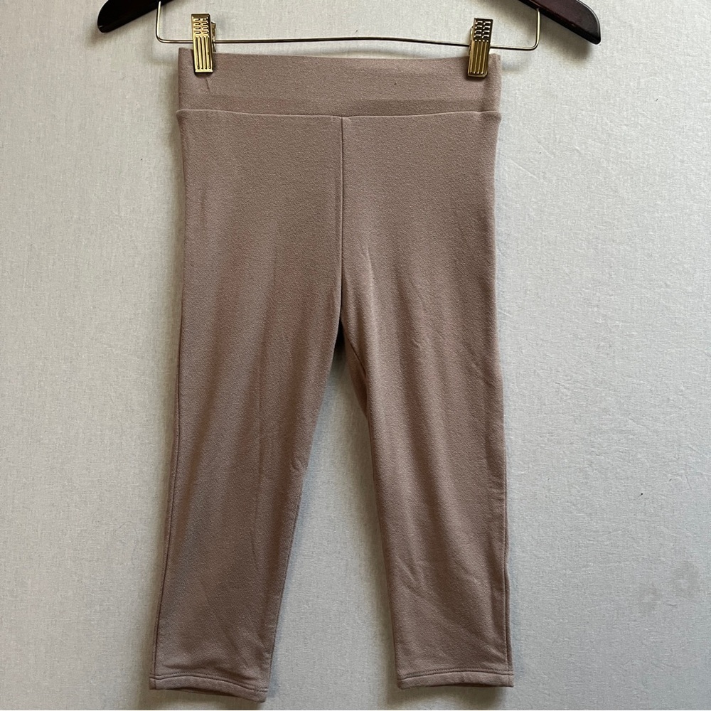 Naked Wardrobe High-Waisted Stretch Leggings Taupe Tan Athleisure Size S